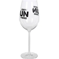 Gifi Vaisselle Et Accessoires De Table^Verre à vin XL sur pied transparent inscription Juste un verre 75 cl