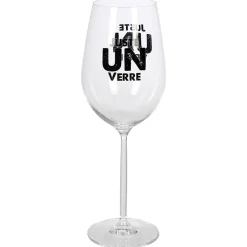 Gifi Vaisselle Et Accessoires De Table^Verre à vin XL sur pied transparent inscription Juste un verre 75 cl