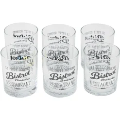 Gifi Vaisselle Et Accessoires De Table^Verre bas en verre transparent design Bistrot x6