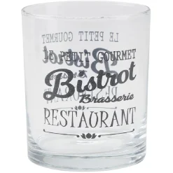 Gifi Vaisselle Et Accessoires De Table^Verre bas en verre transparent design Bistrot x6