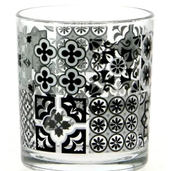 Gifi Vaisselle Et Accessoires De Table^Verre bas motif carreaux de ciment x 3