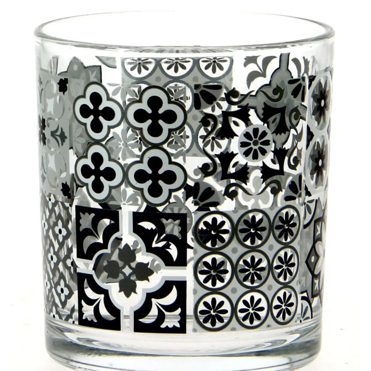 Gifi Vaisselle Et Accessoires De Table^Verre bas motif carreaux de ciment x 3