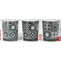 Gifi Vaisselle Et Accessoires De Table^Verre bas motif carreaux de ciment x 3
