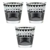 Gifi Vaisselle Et Accessoires De Table^Verre bas motif graphique noir gris x 3