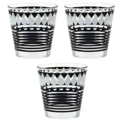 Gifi Vaisselle Et Accessoires De Table^Verre bas motif graphique noir gris x 3
