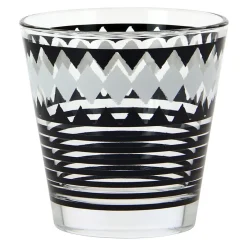 Gifi Vaisselle Et Accessoires De Table^Verre bas motif graphique noir gris x 3