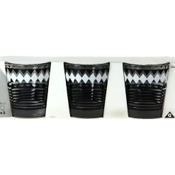 Gifi Vaisselle Et Accessoires De Table^Verre bas motif graphique noir gris x 3
