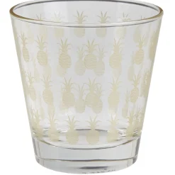 Gifi Vaisselle Et Accessoires De Table^Verre bas style tropical motif ananas doré 25cl x3