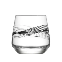Gifi Vaisselle Et Accessoires De Table^Verre bas transparent motif ligne noire 34,5 cl