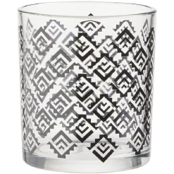 Gifi Vaisselle Et Accessoires De Table^Verre bas transparent motif ethnique noir 25cl x2