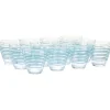 Gifi Vaisselle Et Accessoires De Table^Verre bas transparent rayure bleu x 12