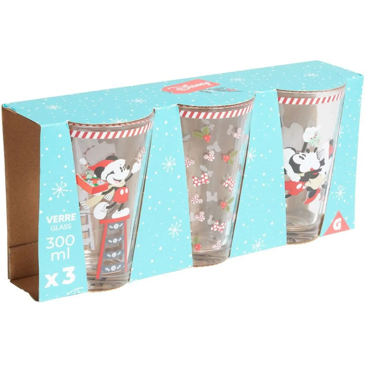 Gifi Vaisselle Et Accessoires De Table^Verre Disney Noël Mickey Minnie 30cl x3