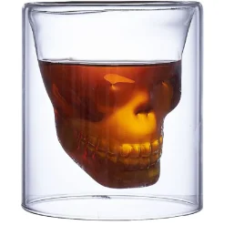 Gifi Vaisselle Et Accessoires De Table^Verre double paroi Halloween tête de mort 25cl