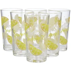 Gifi Vaisselle Et Accessoires De Table^Verre haut citron Hello Summer x 6