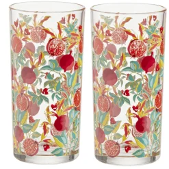 Gifi Vaisselle Et Accessoires De Table^Verre haut transparent motif grenade rouge 25cl x2