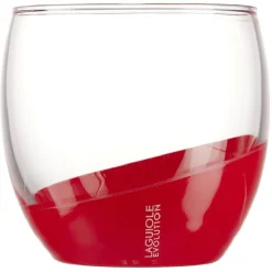 Gifi Vaisselle Et Accessoires De Table^Verre Laguiole Evolution petit modèle transparent et rouge 34,5 cl