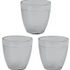 Gifi Vaisselle Et Accessoires De Table^Verre transparent à relief x 3