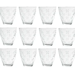 Gifi Vaisselle Et Accessoires De Table^Verre transparent motif relief fleur x12