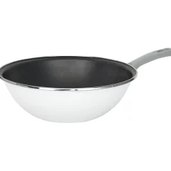 Gifi Cuisson^Wok acier émaillé noir et blanc Ø28cm