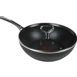 Gifi Cuisson^Wok Tefal Reserve Collection tous feux couvercle verre