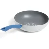 Gifi Cuisson^Wok tous feux Ø28cm aluminium gris et bleu