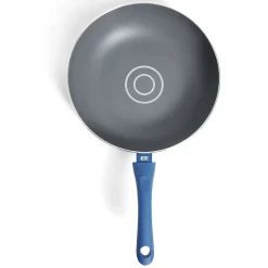 Gifi Cuisson^Wok tous feux Ø28cm aluminium gris et bleu